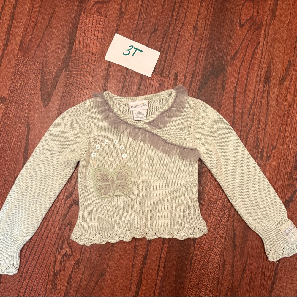 naartjie Kids Mint and Gray Sweater
